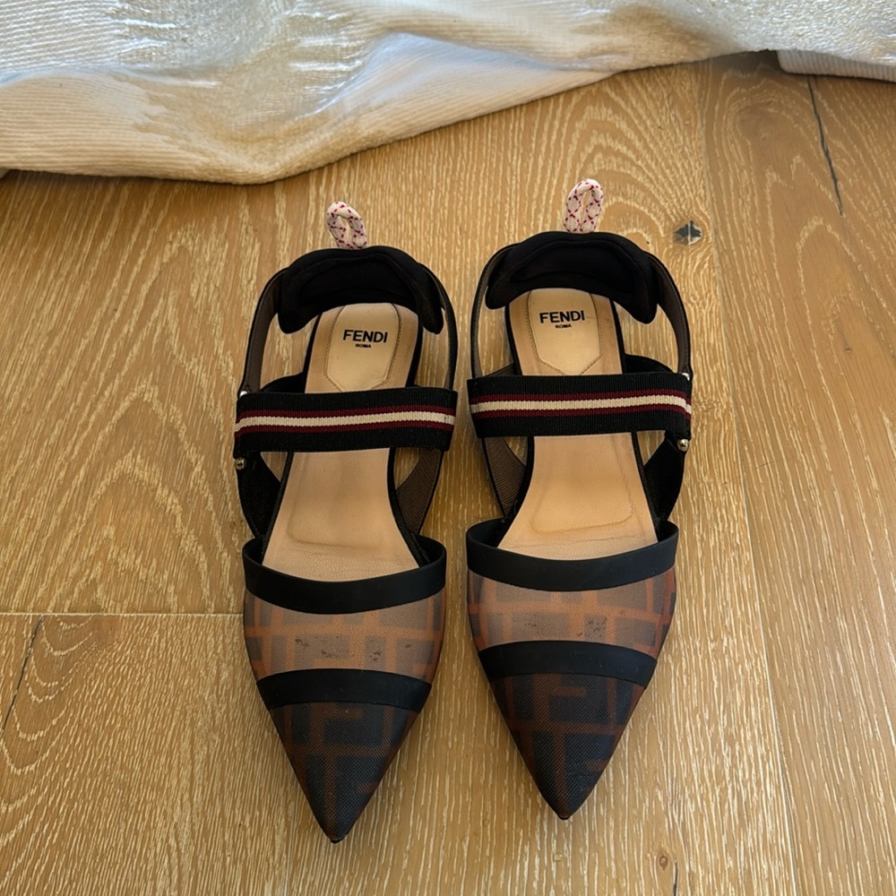 Fendi sling back flats
